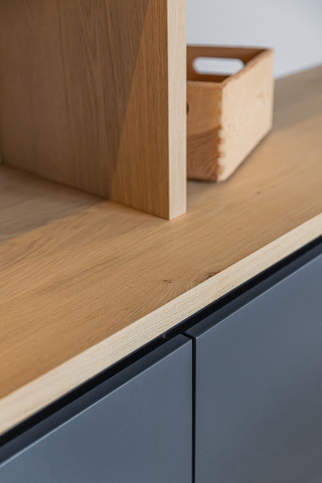 Landelijke eikenhouten interieurs op maat - kantoor aan huis